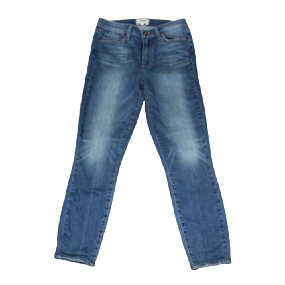 Paige Hoxton Crop Jeans Denim Pants Medium Wash Distressed Womens Size 28